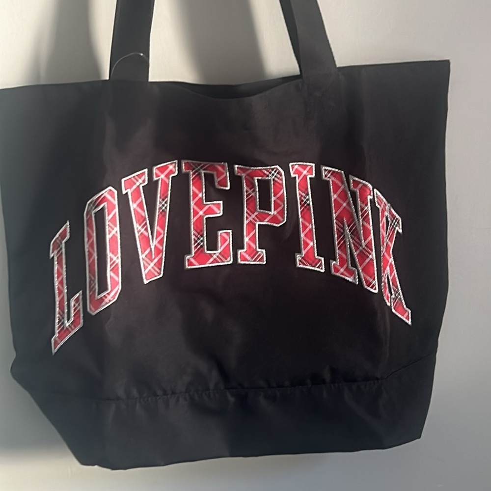 New Gift Set VS PINK Plaid Logo Tote and VS Cotton Oversized Plaid Boxer Shorts - Picture 6 of 11